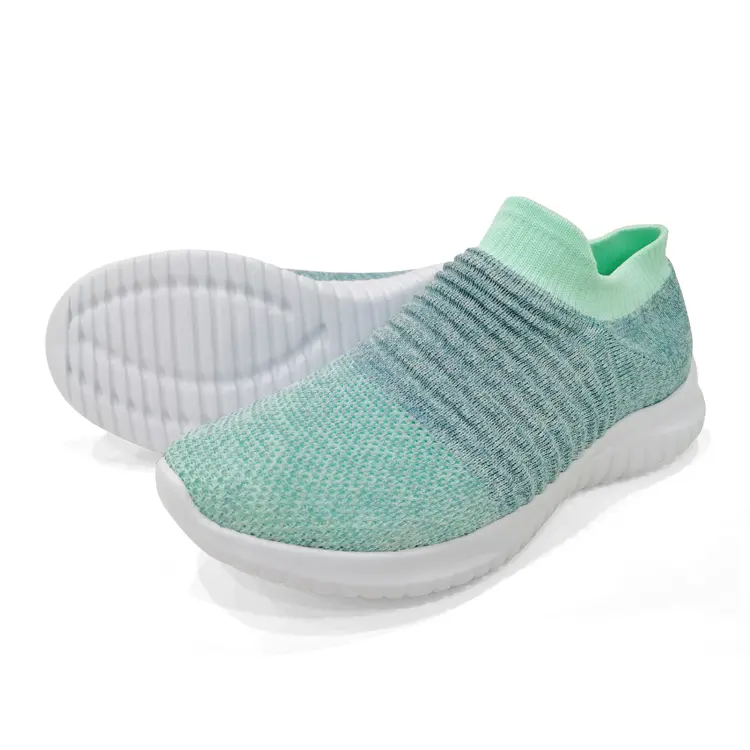 China Popular Latest Fashion Slip-On Knit Sneaker Cheap Sports Running Casual Shoes